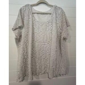 Women's Plus Size Cato Top Size 26/28W White‎ With Black Polka Dots